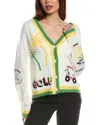 Fate Golf Embroidered Patch Cardigan In White