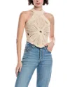Fate Halter Sweater Tank In Brown