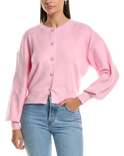 Fate Heart Shaped Button Down Cardigan In Pink