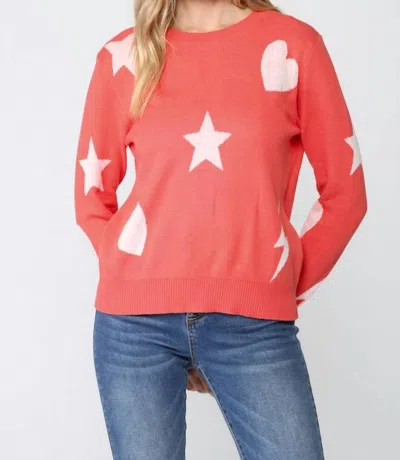 Fate Heart Star Lightning Sweater In Red