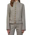 Fate Herringbone Pattern Tailored Jacket In Grey In Gray
