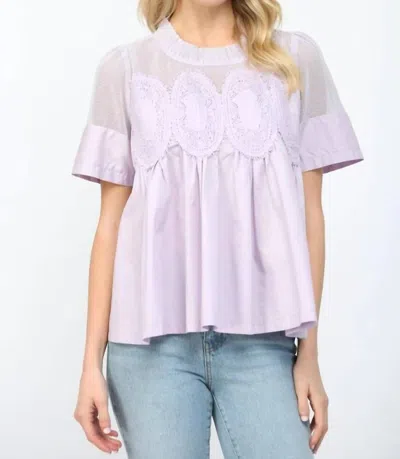 Fate It-girl Appliqué Top In Lavender In Purple