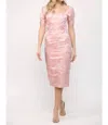 Fate Jaquard Dress In Pink In Pink