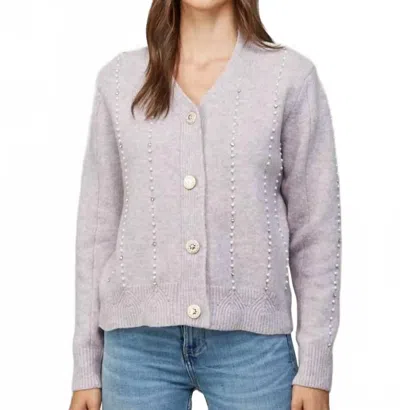 Fate Jewel Button Down Cardigan In Lavender In Purple