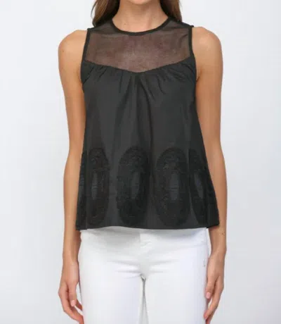 Fate Lace Appliqué Tank Top In Black