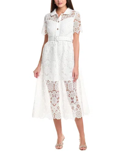Fate Lace Midi Dress In White