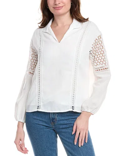 Fate Lace Trim Blouse In White