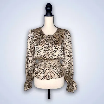 Fate Lace-up Peplum Top In Leopard In Multi