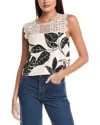 Fate Lace Yoke Linen-blend Crop Top