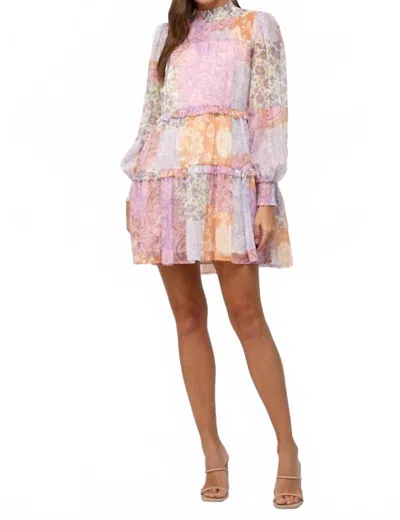 Fate Larkin Long Sleeve Dress In Multi