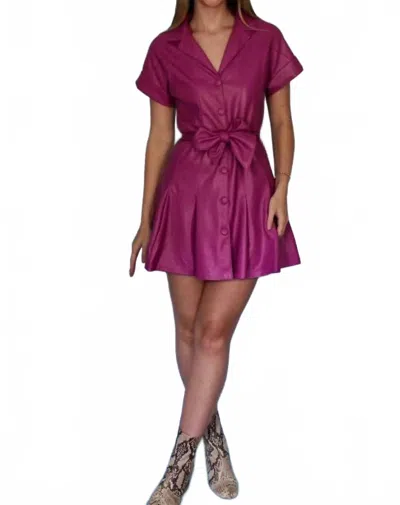 Fate Leather Lola Mini Dress In Magenta In Purple