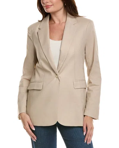 Fate Linen-blend Blazer In Brown
