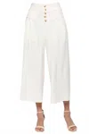 Fate Linen Blend Button Fly Culottes Pants In White In White