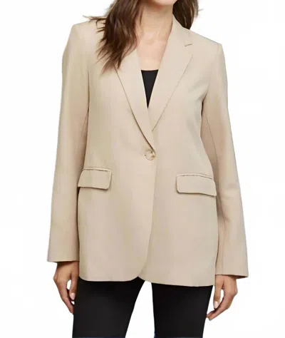 Fate Linen Blend Oversized Blazer In Taupe In Grey