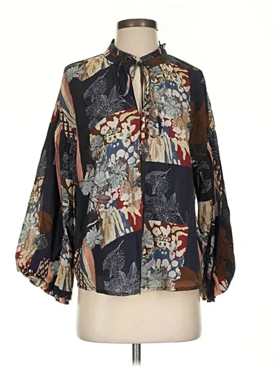 Pre-owned Fate Long Sleeve Blouse In Black