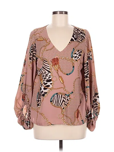 Pre-owned Fate Long Sleeve Blouse In Brown