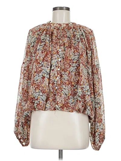 Pre-owned Fate Long Sleeve Blouse In Brown