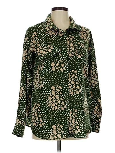 Pre-owned Fate Long Sleeve Blouse In Green