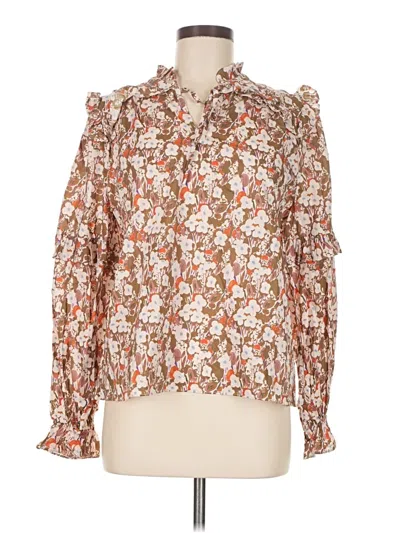 Pre-owned Fate Long Sleeve Blouse In Orange