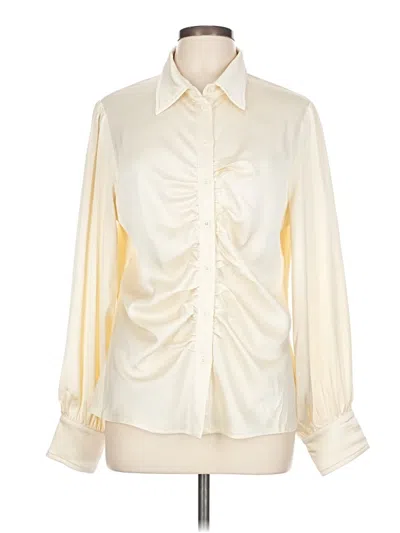 Pre-owned Fate Long Sleeve Blouse In White