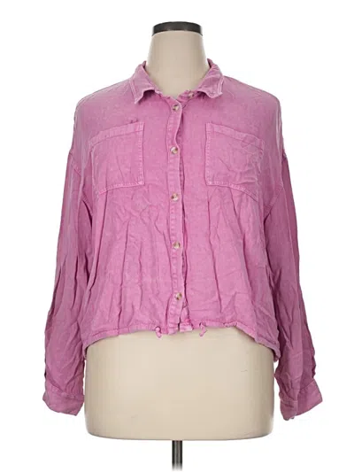 Pre-owned Fate Long Sleeve Button Down Shirt In Pink