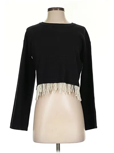 Pre-owned Fate Long Sleeve Top Black Boatneck Tops