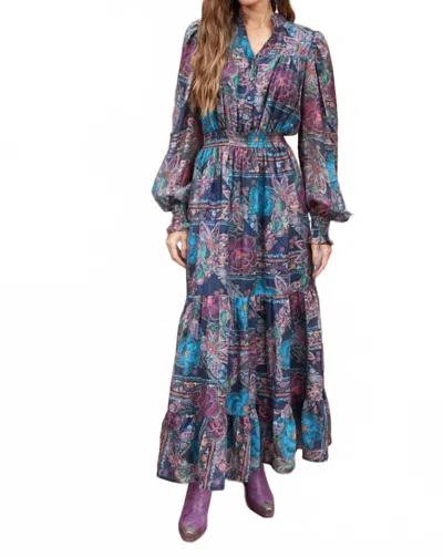 Fate Lurex Tweed Frayed Hem Dress In Navy Multi