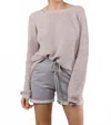 Fate Malibu Criss Cross Style Back Sweater In Sand In Gray