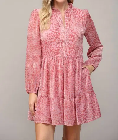 Fate Mel Leopard Dress In Pink