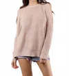 Fate Melrose Cutout Sleeves And Back Sweater In Blush In Pink