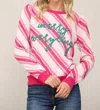 Fate Merry Everything Glitter Striped Sweater In Pink In Pink