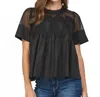 Fate Mesh Applique Top In Black In Black