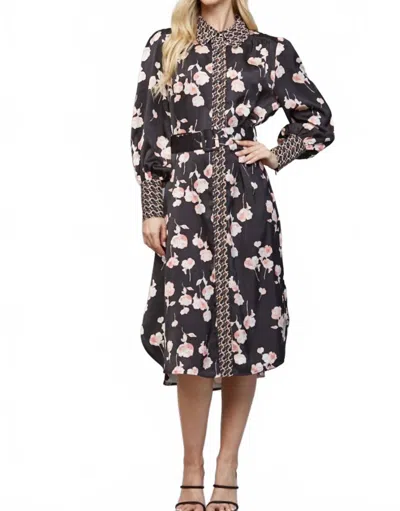 Fate Midnight Peonies Dress In Black Floral