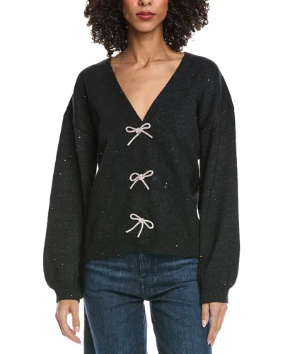 Fate Mixed Media Cardigan In Black