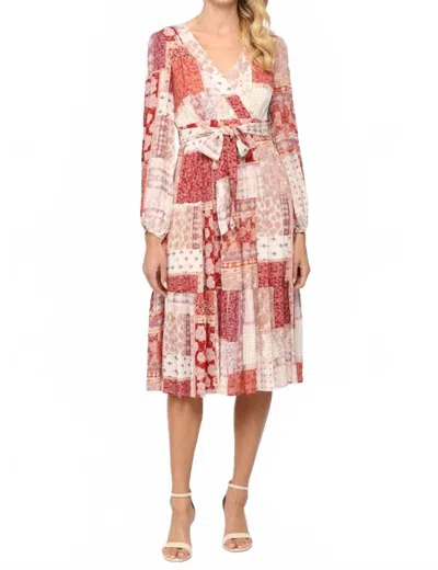 Fate Mixed Print Tiered Midi Dress In Multi