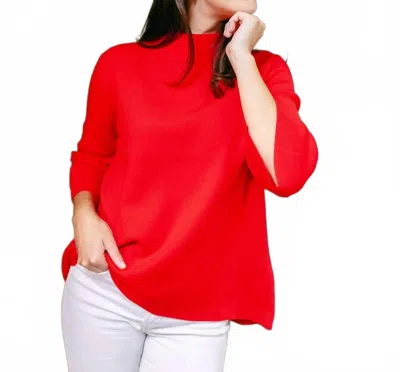 Fate Mock Neck Pullover Sweater In Red