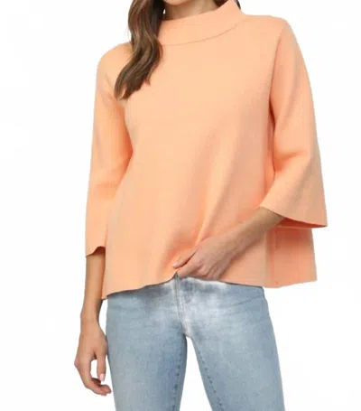 Fate Mock Neck Pullover Sweater Top In Sherbet Orange