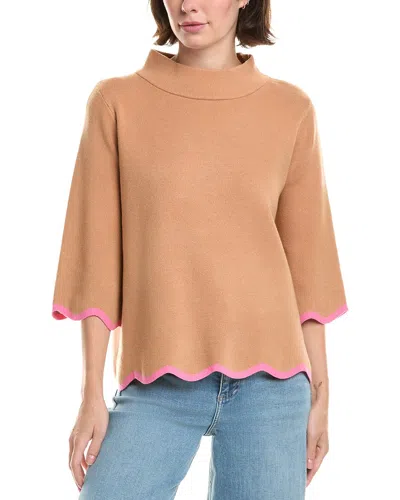 Fate Mock Neck Sweater In Brown