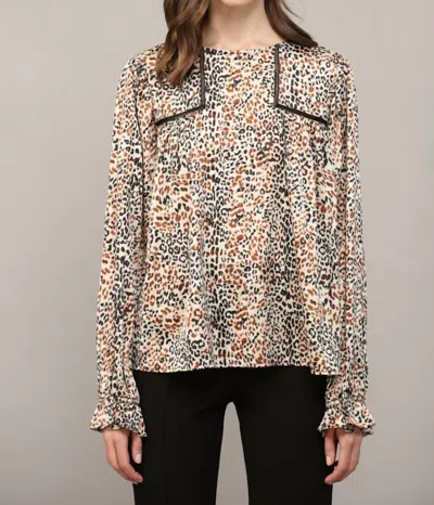 Fate Multi Color Animal Print Top In Ivory