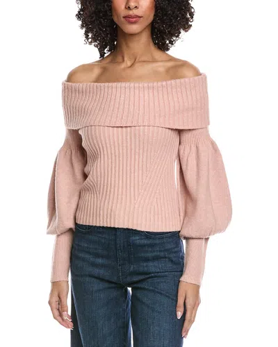 Fate Off-shoulder Wool-blend Sweater In Multi