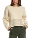 Fate Open Knit Bottom Sweater In White