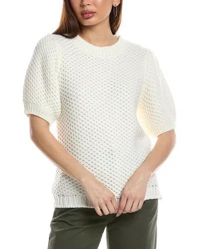 Fate Open Knit Sweater In White