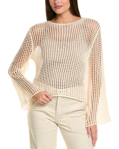 Fate Open Knit Top In White