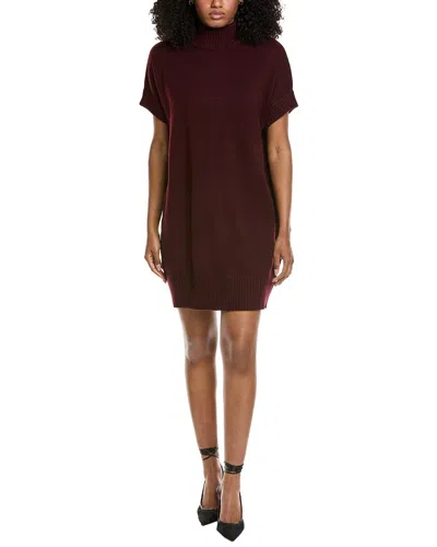 Fate Oversized Mock Neck Sweaterdress In Burgundy