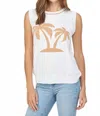 Fate Palm Tree Knit Sweater Tank In Cream/tan In White