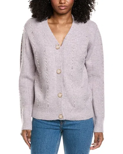Fate Jewel Button Down Cardigan In Lavender In Purple