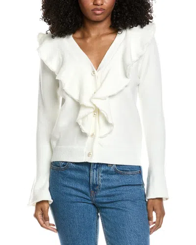 Fate Pearl Trimmed Cascading Ruffle Blouse In White