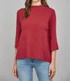Fate Pepper Mock Neck Sweater In Deep Rose Madder In Red
