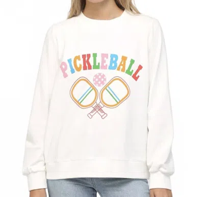 Fate Pickleball Print Sweatshirt In White