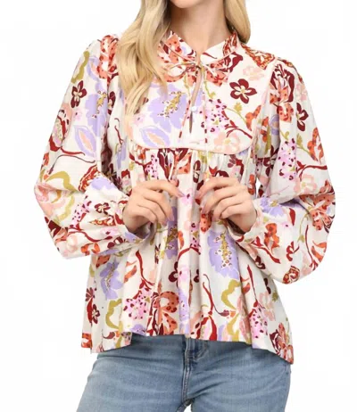 Fate Piping Tassel Tie Blouse In Multi